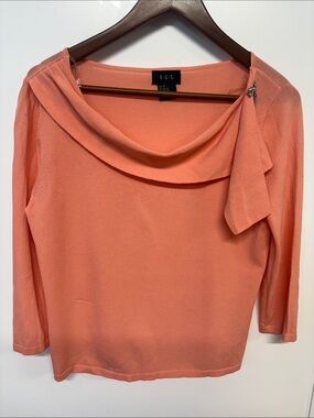 RQT Coral Draped Neck Knit Top